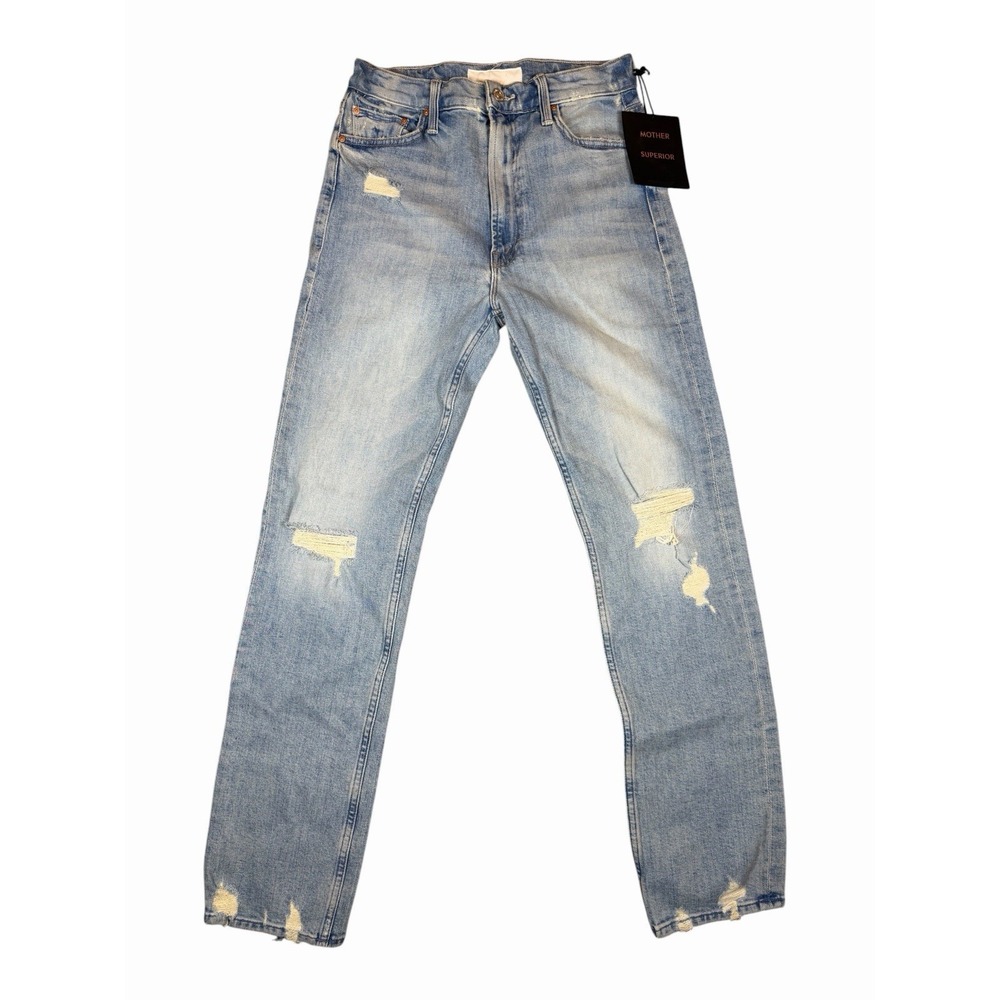 MOTHER Light Blue Distressed High Rise Women's Jeans